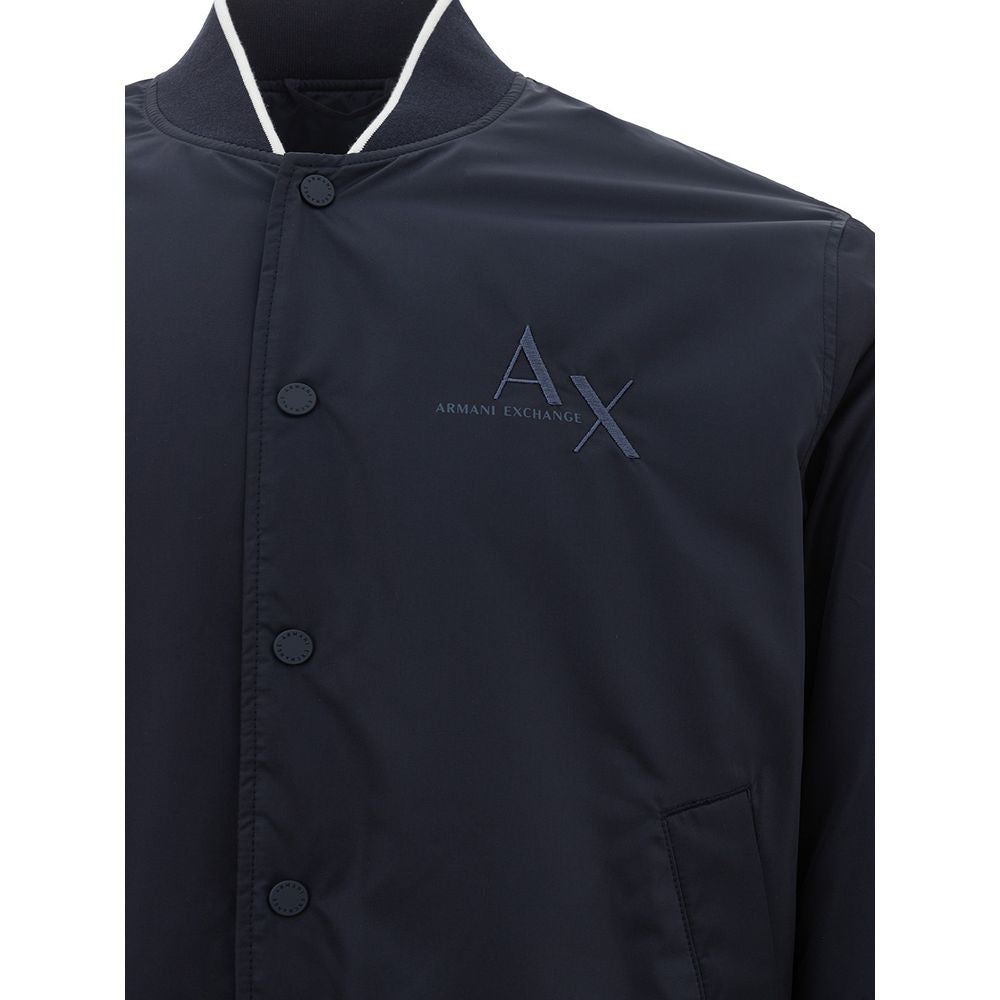 Armani Exchange Elegant Blue Polyester Jacket