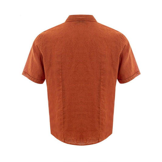 Gran Sasso Elegant Linen Brown Shirt for the Sophisticated Man