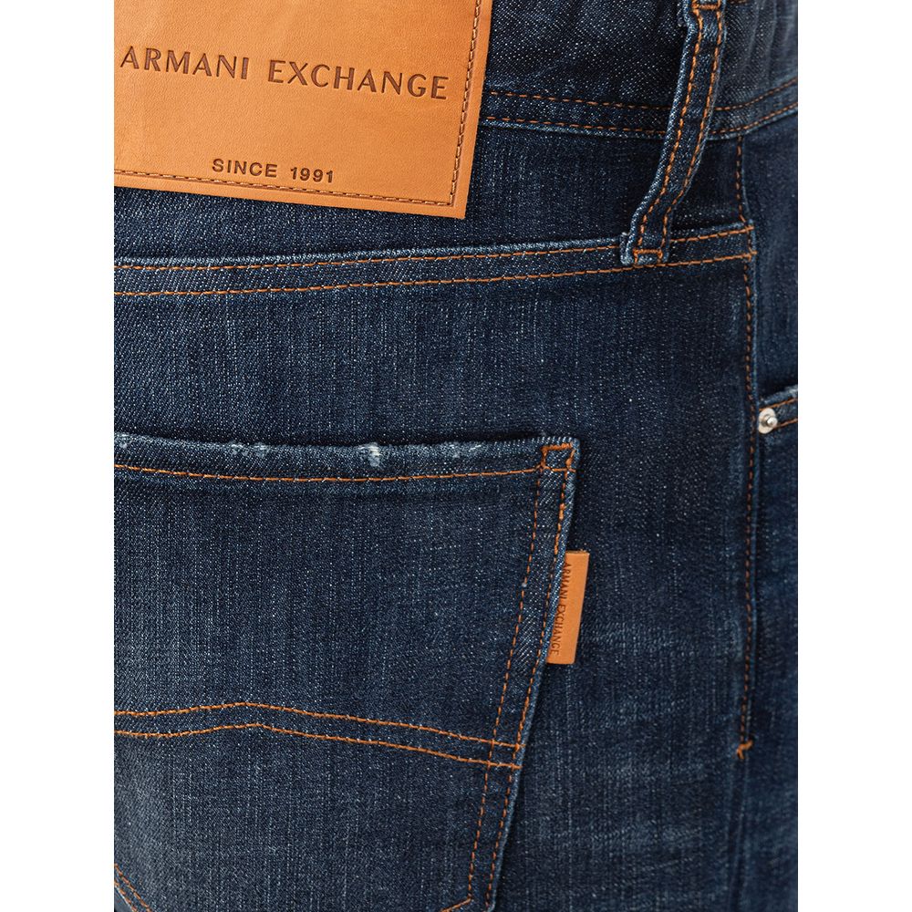Armani Exchange Chic Blue Cotton Trousers for Modern Men