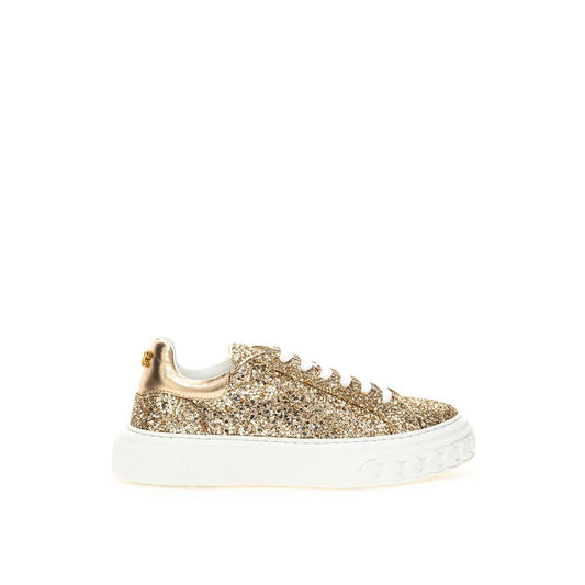 Casadei Gold Leather Sneakers Elegance