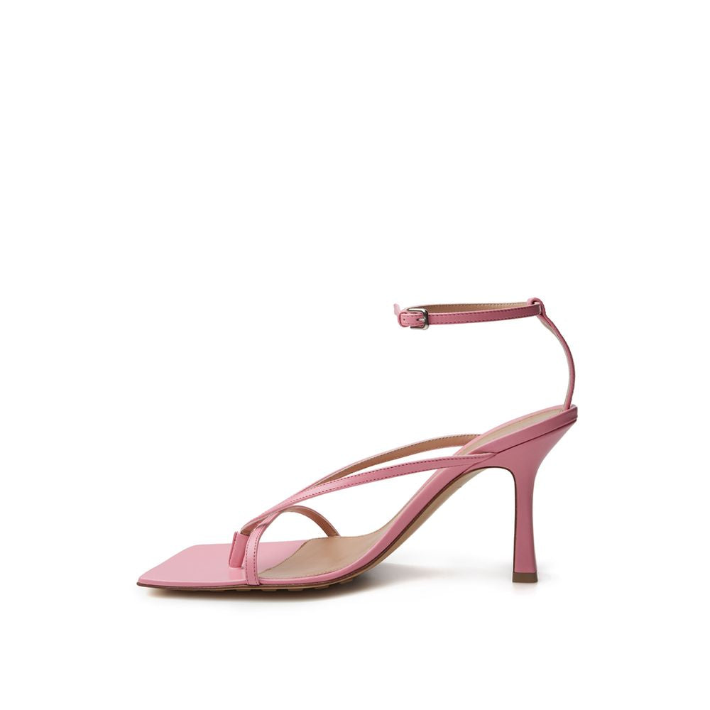 Bottega Veneta Elegant Pink Leather Sandals for Sophisticated Style
