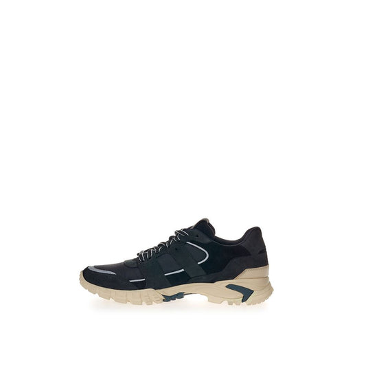 Lardini Sleek Suede and Nylon Sneakers in Timeless Black