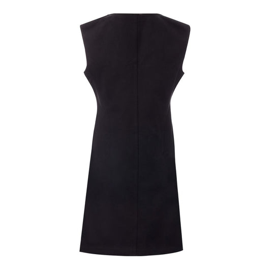 Bottega Veneta Elegant Black Viscose Dress Essentials