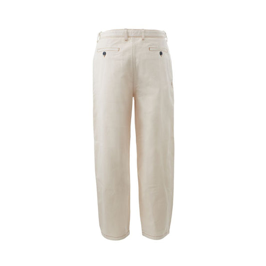 Emporio Armani Chic Beige Cotton Pants for Sophisticated Style