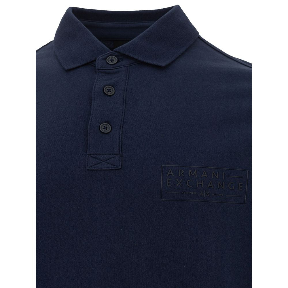 Armani Exchange Sleek Blue Cotton Polo Shirt for Men