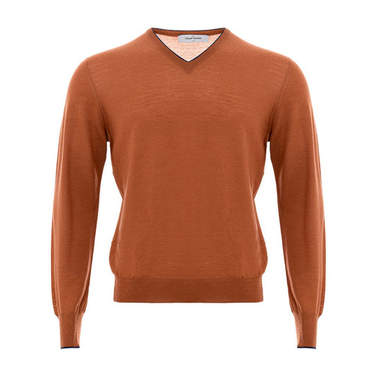 Gran Sasso Chic Woolen Orange Sweater for Sophisticated Style