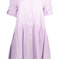 Kocca Chic Pink Cotton Dress with Versatile Sleeves