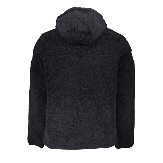 Napapijri Sleek Half-Zip Recycled Hoodie in Black
