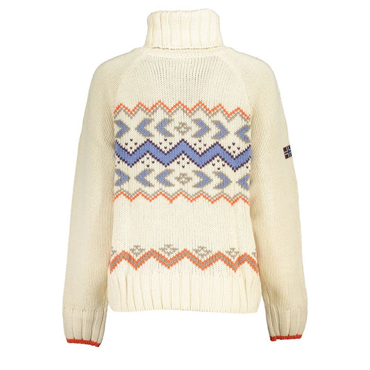 Napapijri Chic Beige High Neck Sweater with Elegant Detailing