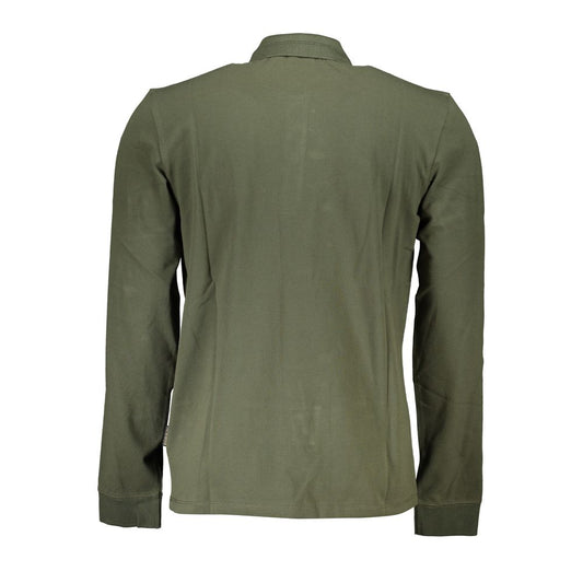 Napapijri Classic Emerald Cotton Polo Shirt - Long Sleeved