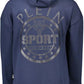 Plein Sport Sleek Blue Hooded Sweatshirt with Logo Detail