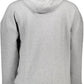 Plein Sport Sleek Gray Hooded Sweatshirt with Contrasting Details