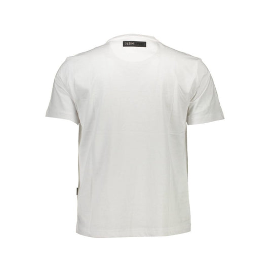 Plein Sport Elevated White Cotton Tee with Signature Details