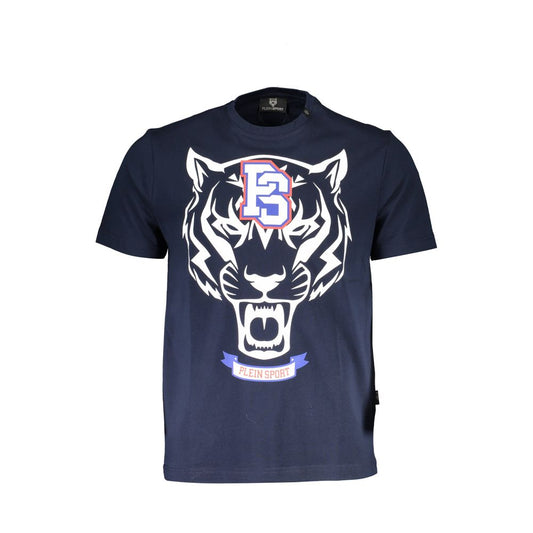 Plein Sport Electric Blue Cotton Tee with Exclusive Print