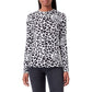 Love Moschino Chic Leopard Print Logo Crewneck Sweater
