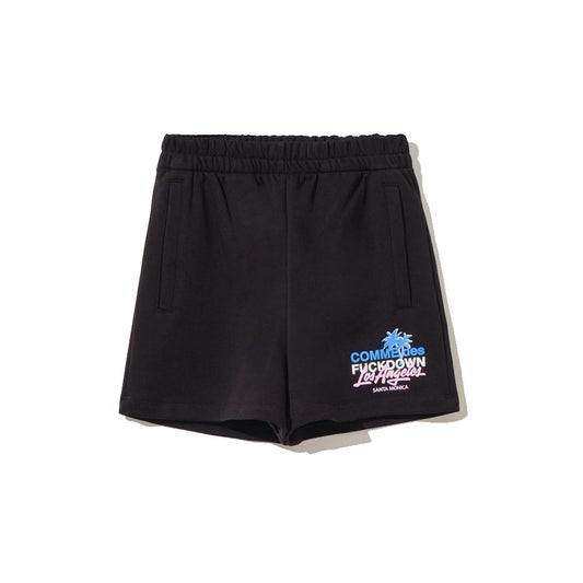 Comme Des Fuckdown Chic Black Cotton Shorts with Side Pockets