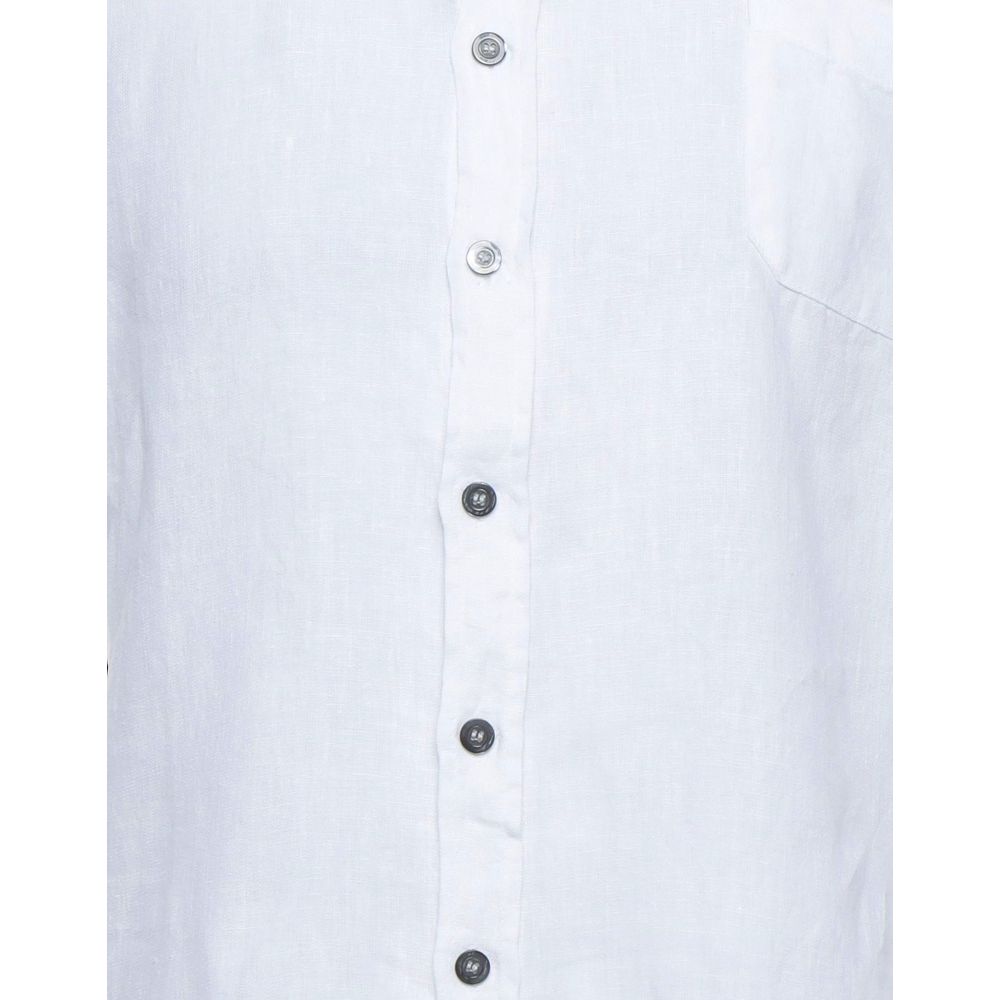 Alpha Studio Elegant White Linen Shirt for Men