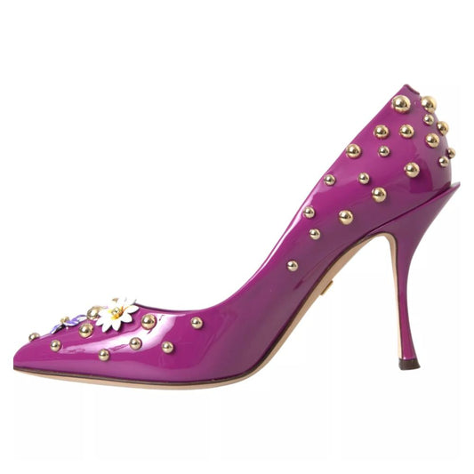 Dolce & Gabbana Purple Leather Di Calfskin Pump