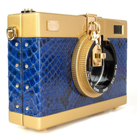 Dolce & Gabbana Blue Leather Di Pitone Crossbody Bag