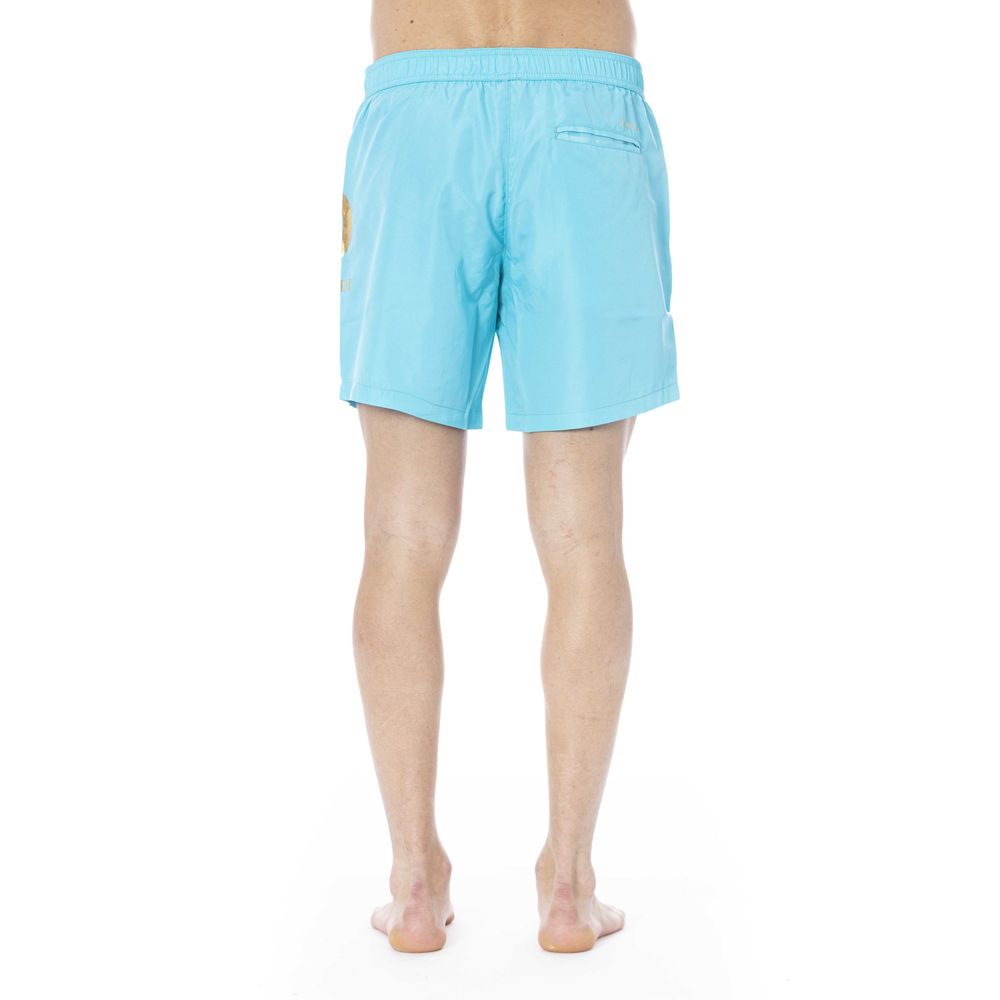 Trussardi Beachwear Light Blue Polyester Swimwear