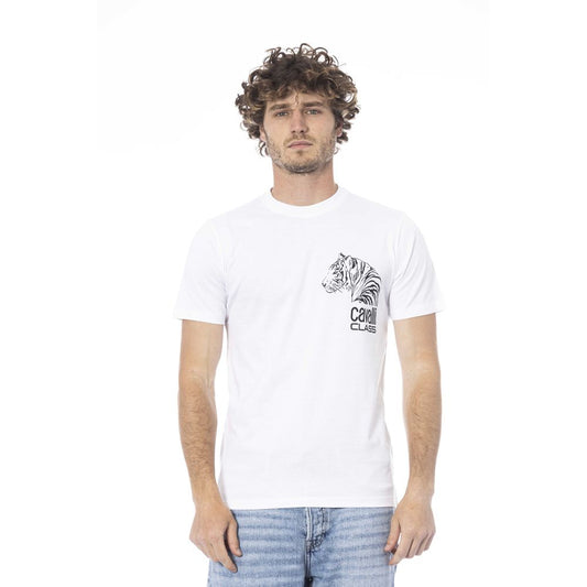 Cavalli Class White Cotton T-Shirt