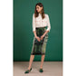 Elisabetta Franchi Chic Tartan Knit Skirt in Lush Green