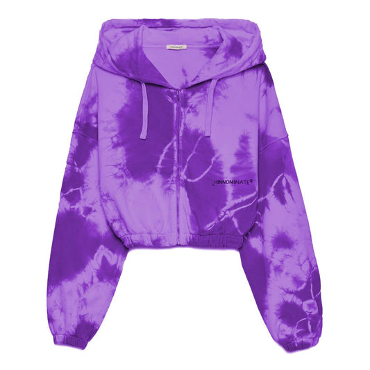 Hinnominate Elegant Purple Hooded Sweatshirt with Logo Print