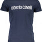 Roberto Cavalli Elegant Crew Neck Printed Tee - Summer Blue
