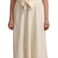 Sleeveless V-Neck A-Line Dress in Off White