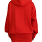 Dsquared² Red Logo Print Cotton Hoodie Sweatshirt Sweater