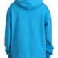 Dsquared² Blue Logo Print Cotton Hoodie Sweatshirt Sweater