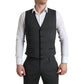 Dolce & Gabbana Elegant Gray Polka Dotted Three-Piece Suit