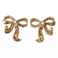 Dolce & Gabbana Gold Brass Pink Clear Crystal Bow Fiocchi Christmas