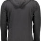 Sergio Tacchini Elegant Black Hooded Zip Sweatshirt