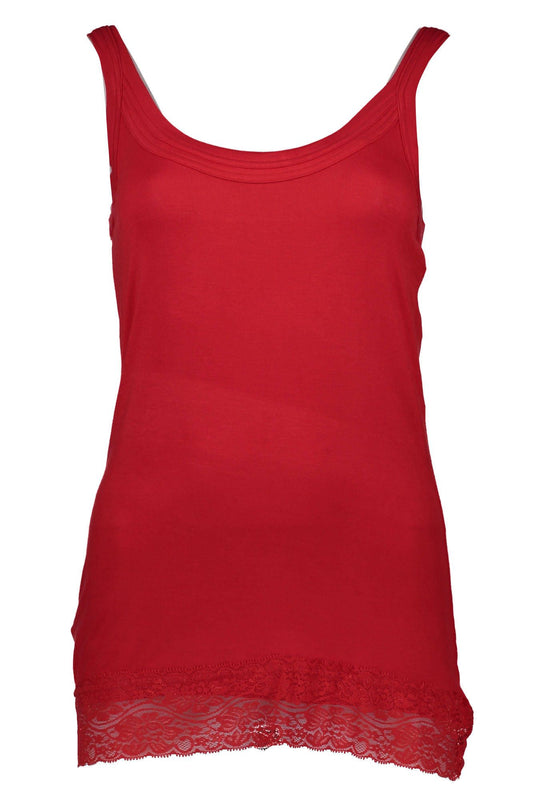 Silvian Heach Chic Red Lace Insert Tank Top