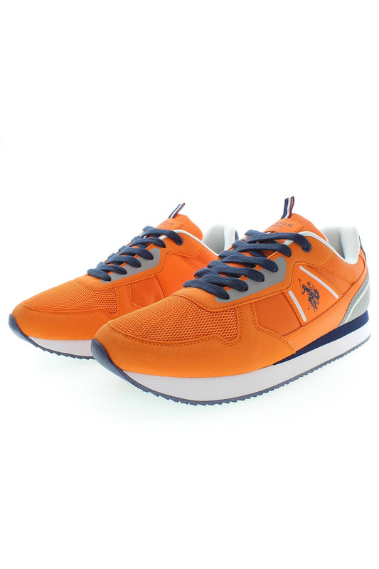 U.S. POLO ASSN. Orange Lace-Up Sports Sneakers with Logo Detail