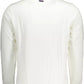 U.S. POLO ASSN. Chic White Cotton Zip Sweater with Embroidery