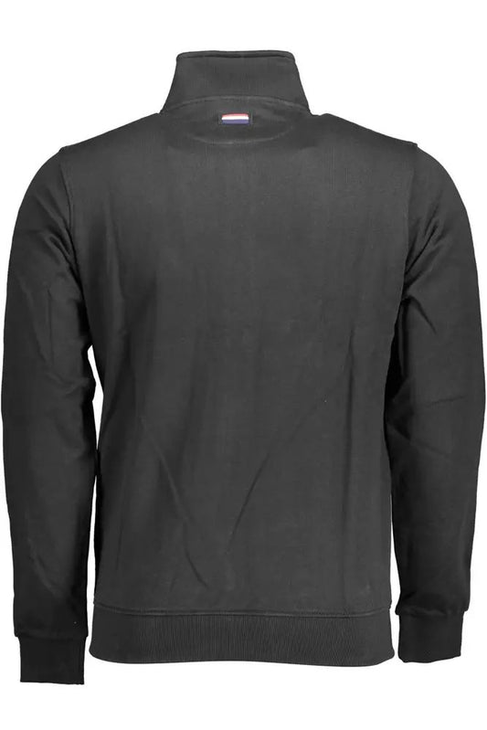 U.S. POLO ASSN. Sleek Black Cotton Zip Sweater