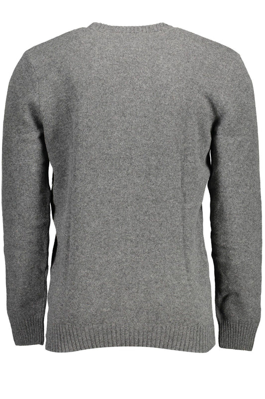 U.S. POLO ASSN. Elegant Gray Wool Blend Sweater with Logo Embroidery