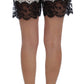 Dolce & Gabbana White Black Floral Lace Silk Sleepwear Shorts