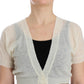 Ermanno Scervino Elegant Off-White Cropped Alpaca-Wool Blend Sweater