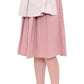 Comeforbreakfast Pink Gray Knee-Length Pleated Skirt
