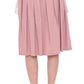 Comeforbreakfast Pink Gray Knee-Length Pleated Skirt