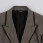 Dolce & Gabbana Brown Slim Fit Silk Two Button Blazer