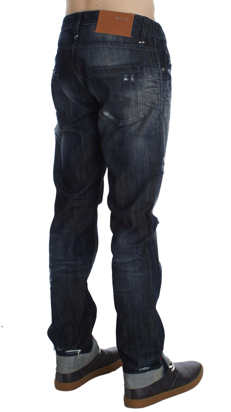 Acht Blue Cotton Regular Straight Fit Jeans