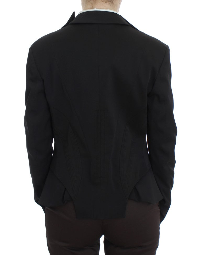 Exte Black Stretch Single Breasted Blazer Jacket