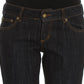 Cavalli Blue Cotton Straight Fit Stretch Jeans