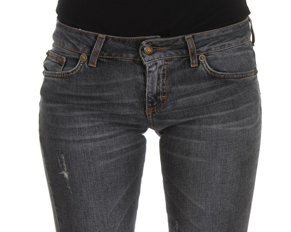 Cavalli Blue Wash Cotton Blend Slim Fit Jeans