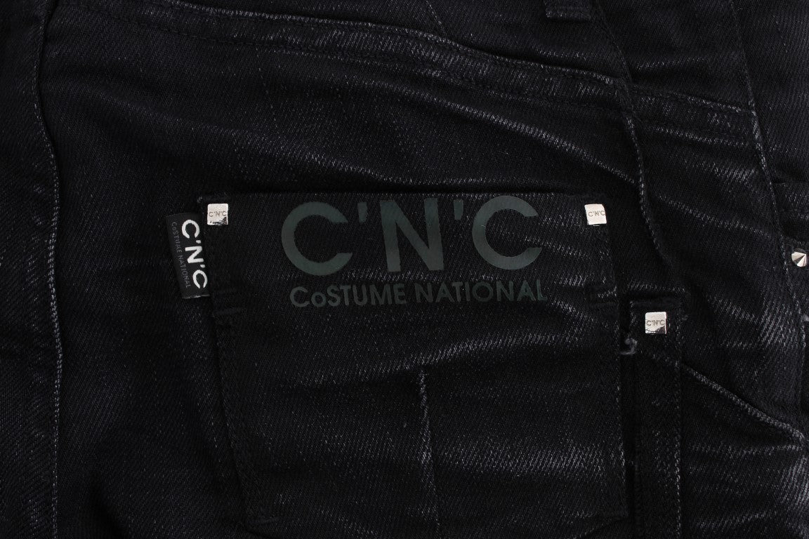 Costume National Black Cotton Slouchy Slims Fit Jeans