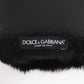 Dolce & Gabbana Black Leather Bordeaux Shearling Gloves